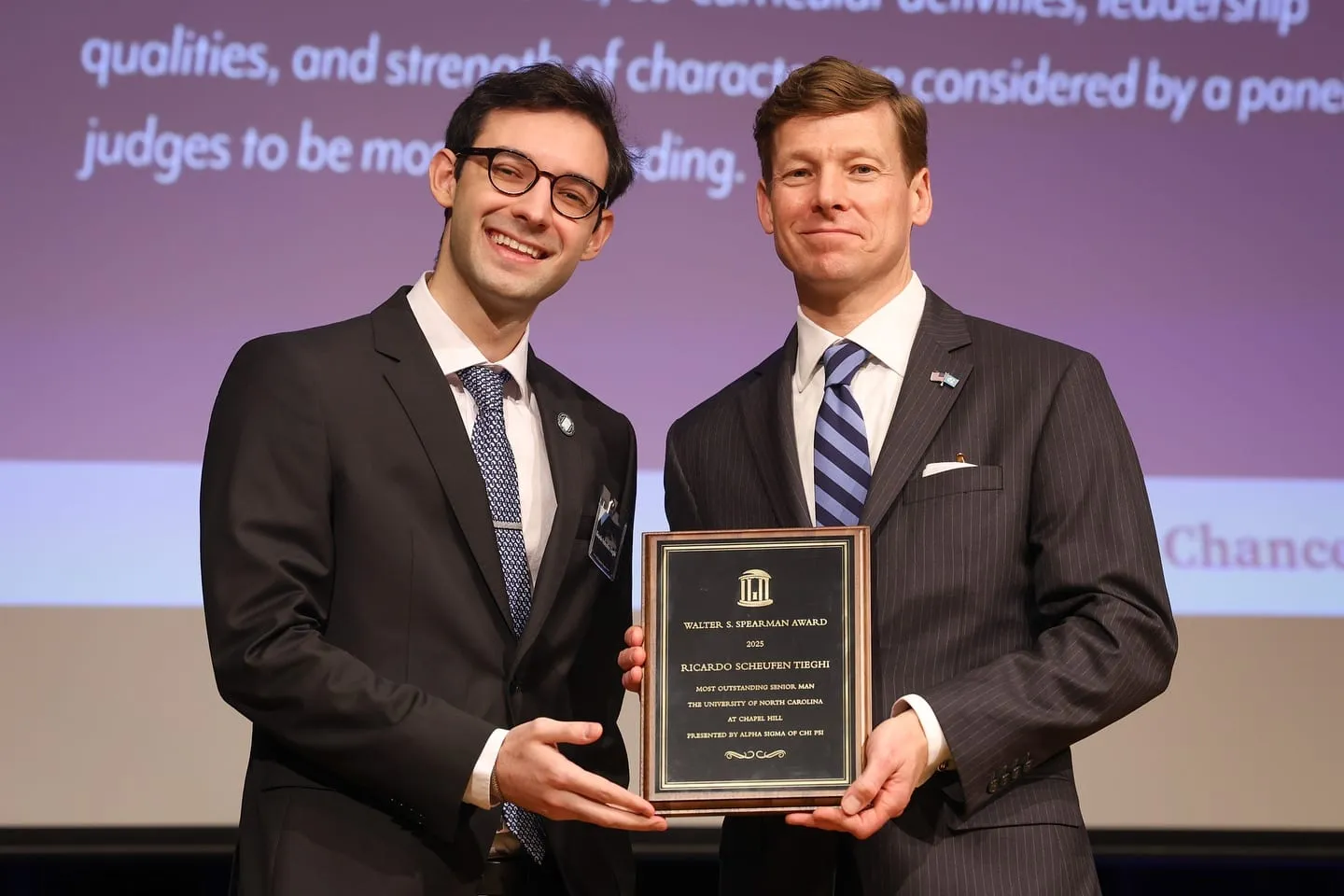 Receiving the UNC Chancellor's Walter S. Spearman Award